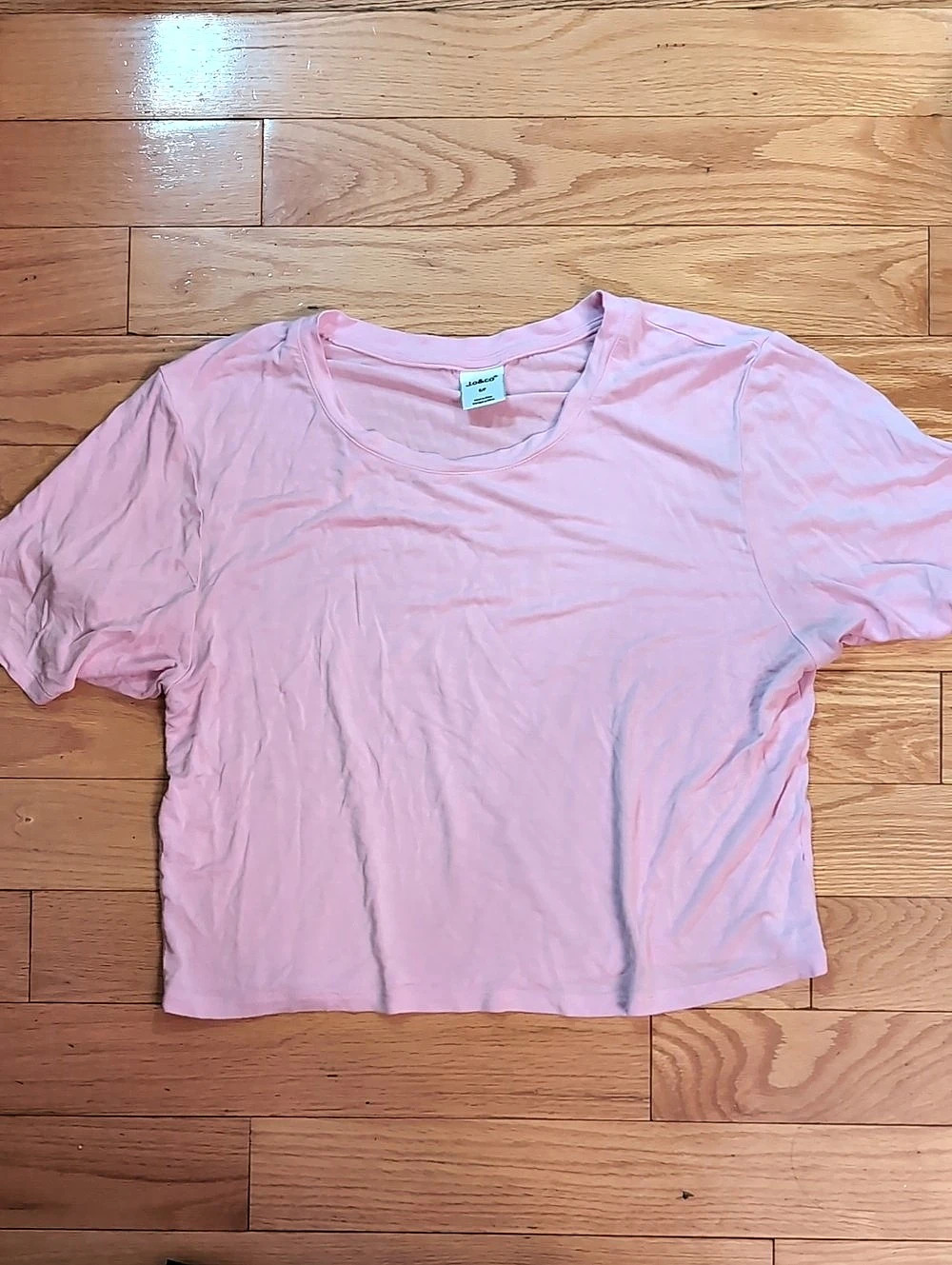 J.O.&CO Pink Short Sleeve Tee Crop